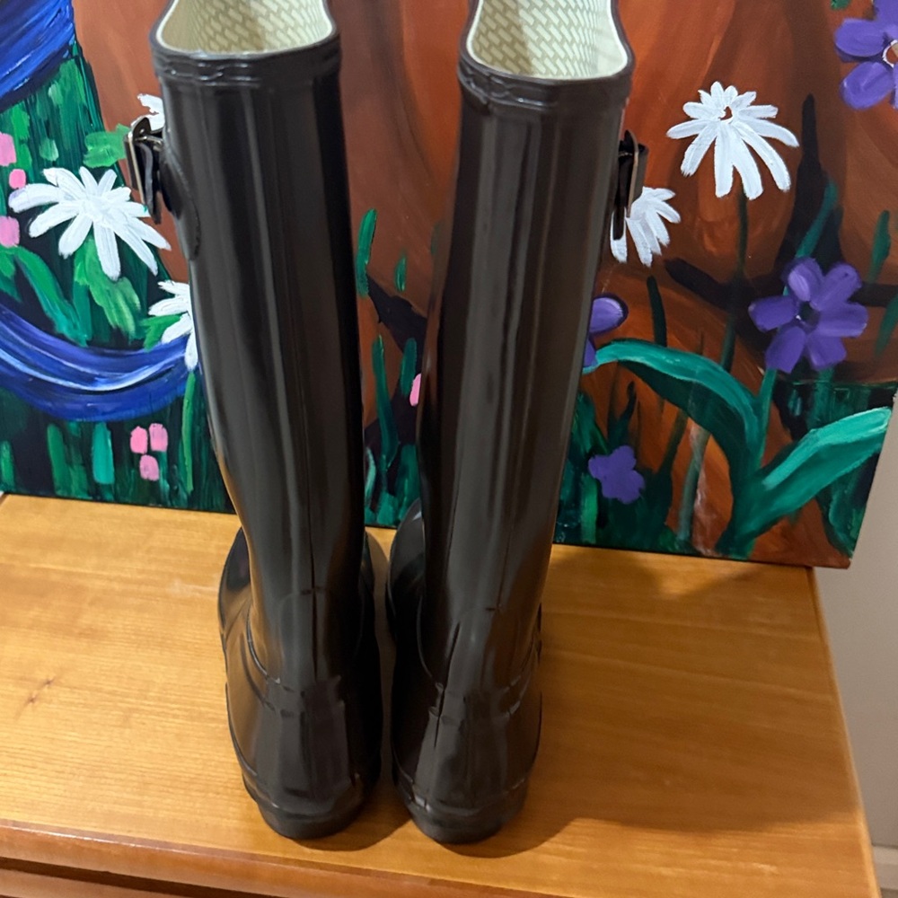 Rare! Hunter Original Tall Wellies iCocoa Gloss Brown 6M 7F UK5 EU38 - Picture 11 of 16